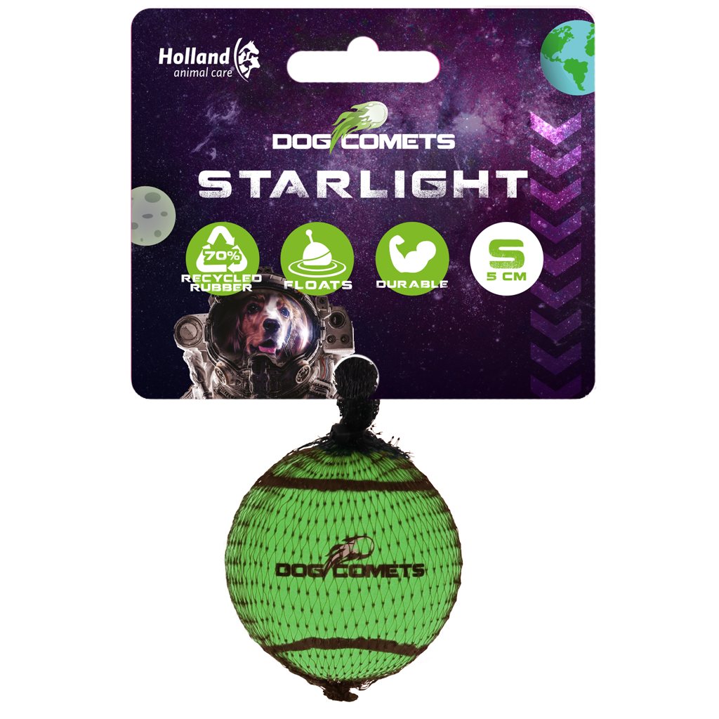 Dog Comets Starlight Tennisball S Grün – Unzerstörbar Und Hochspringend