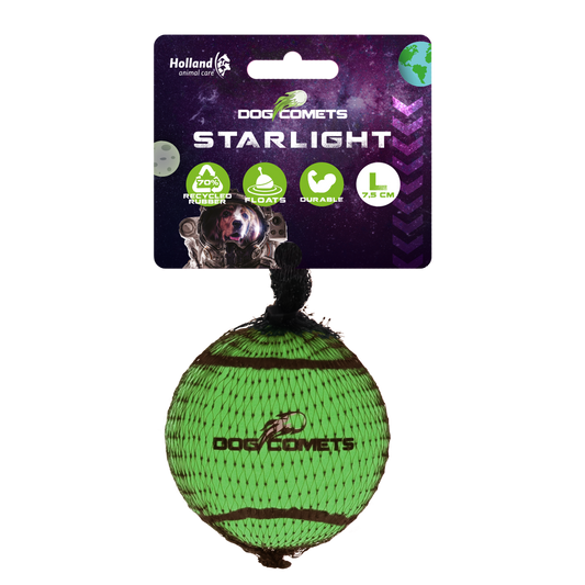 Dog Comets Starlight Tennisball L Grün – Praktisch Unzerstörbar und Hoch Springend