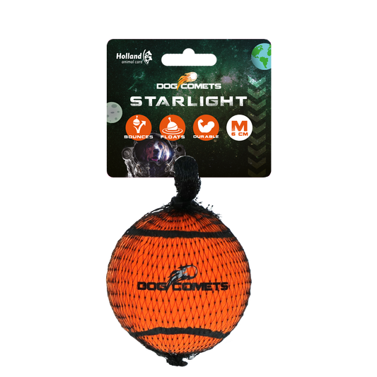 Dog Comets Starlight Tennisball M Orange – Unzerstörbar Mit Extradickem Gummirand