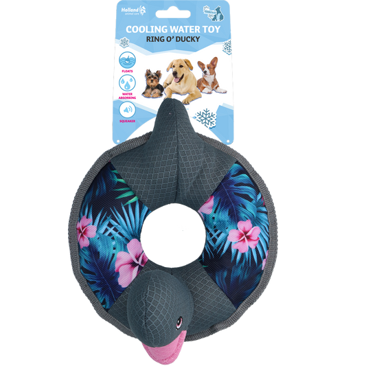 CoolPets Ring O' Ducky Flower – Schwimmendes Kühles Hundespielzeug