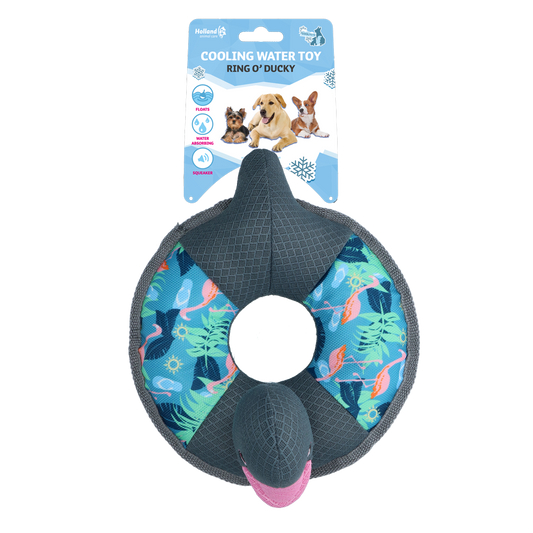 CoolPets Ring O' Ducky Flamingo – Robustes Hundespielzeug Für Sommerliche Abkühlung