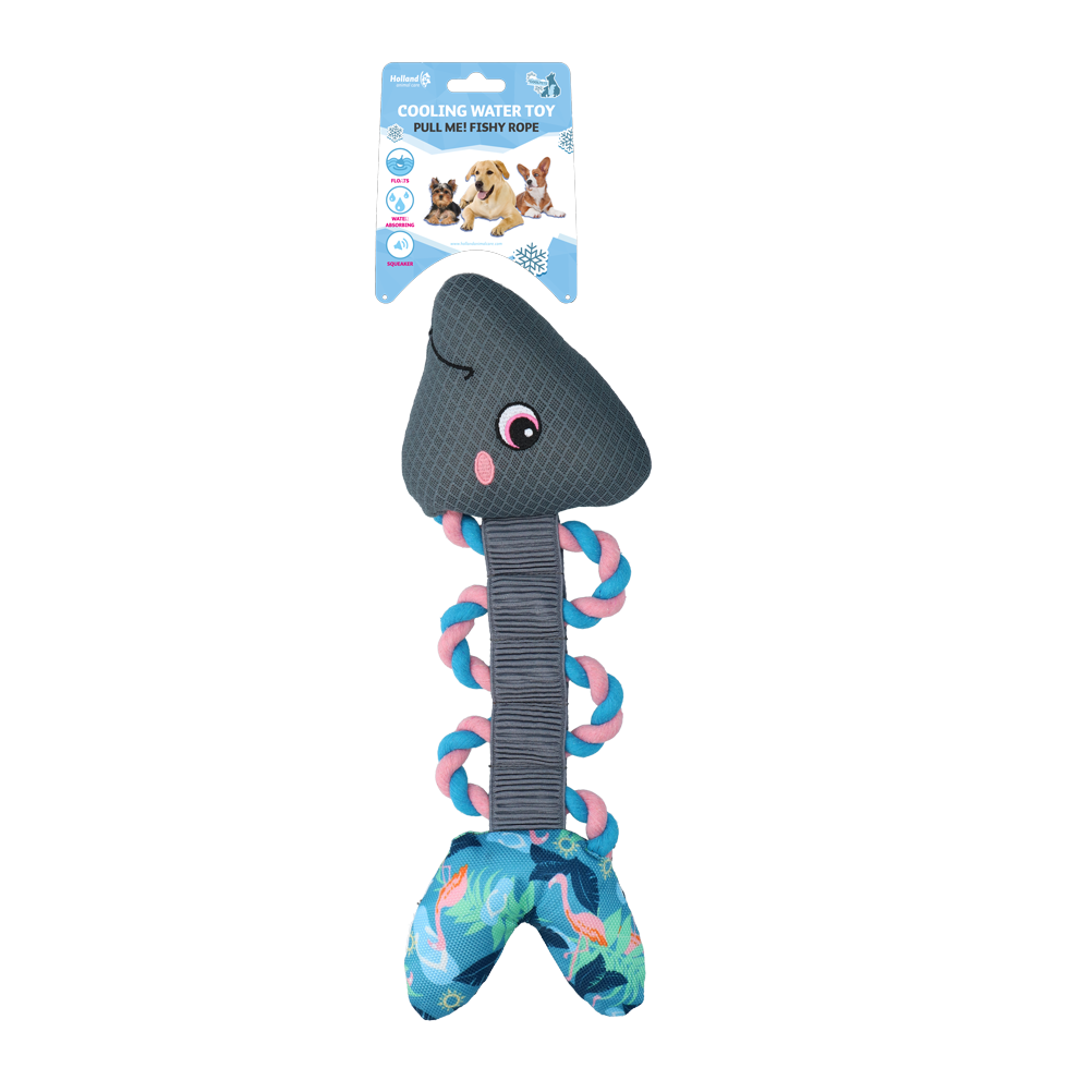 CoolPets Pull Me! Fishy Rope Flamingo – Schwimmendes Wasserspielzeug für Hunde