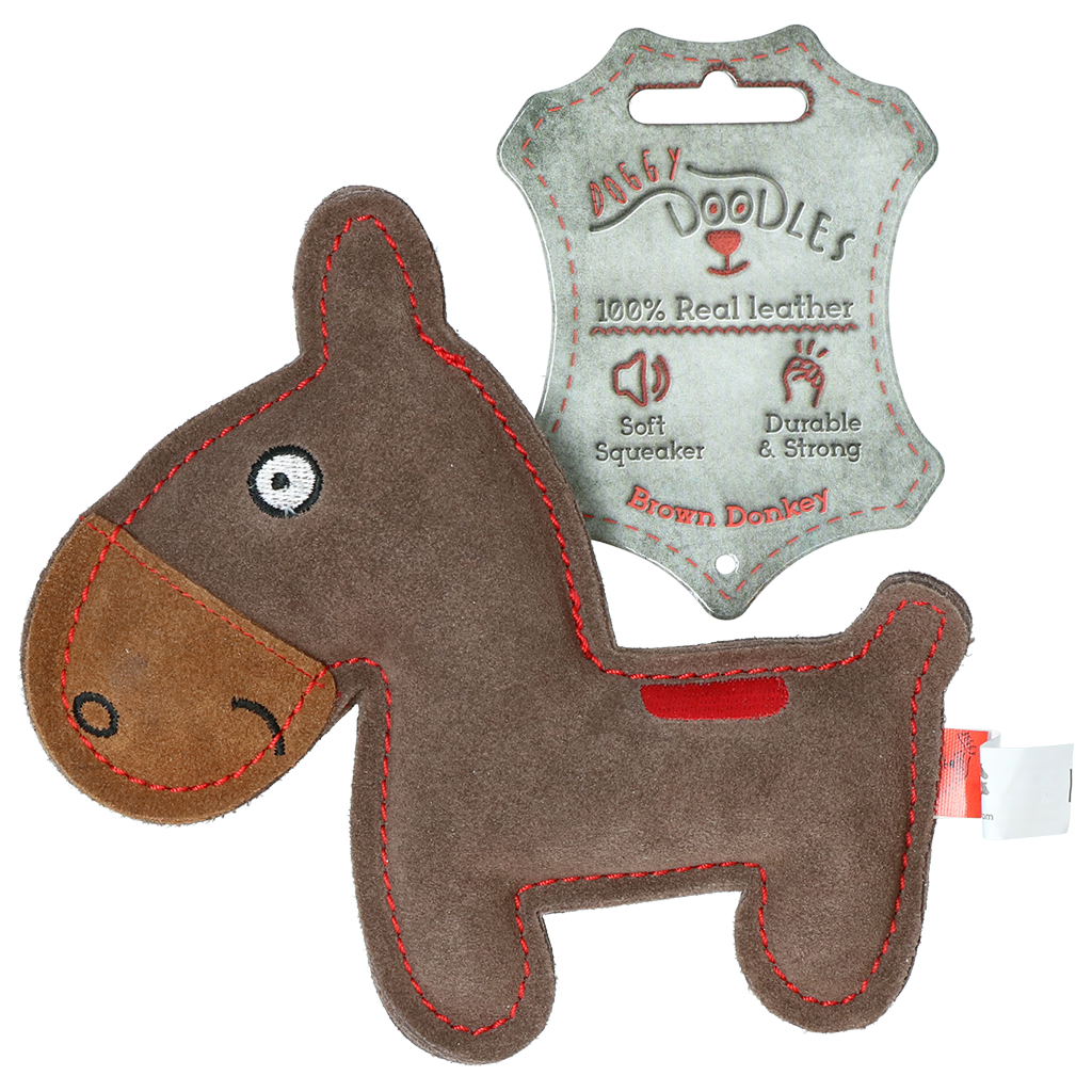 Doggy Doodles Donkey Braun – Extrem Langlebiges Kuscheltier Mit Lautarem Quietscher