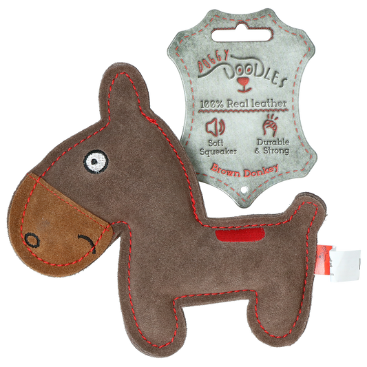 Doggy Doodles Donkey Braun – Extrem Langlebiges Kuscheltier Mit Lautarem Quietscher