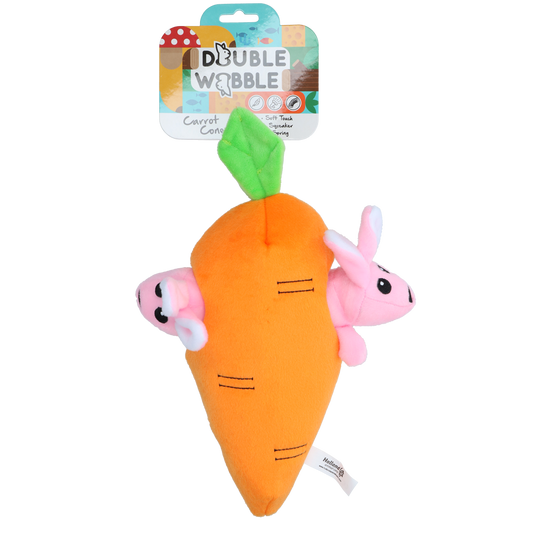 Double Wobble Carrot Conejos – Extra Weiches Kuscheltier Mit Lustigen Quietschern