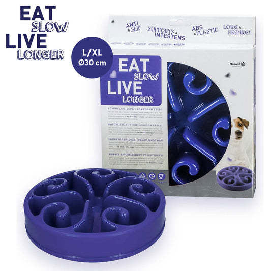 Eat Slow Live Longer Original Blau L – Anti-Schlingnapf Für Langsame Mahlzeiten