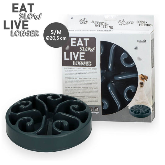 Eat Slow Live Longer Original Grau S – Anti-Schlingnapf Für Langsame Fütterung