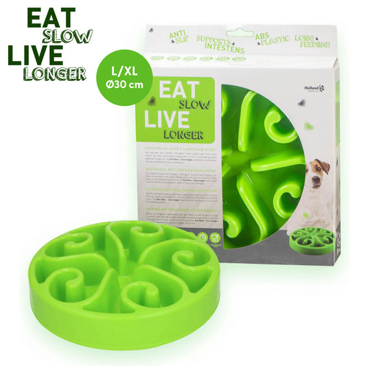 Eat Slow Live Longer Original Grün L – Anti-Schlingnapf Für Langsame Fütterung