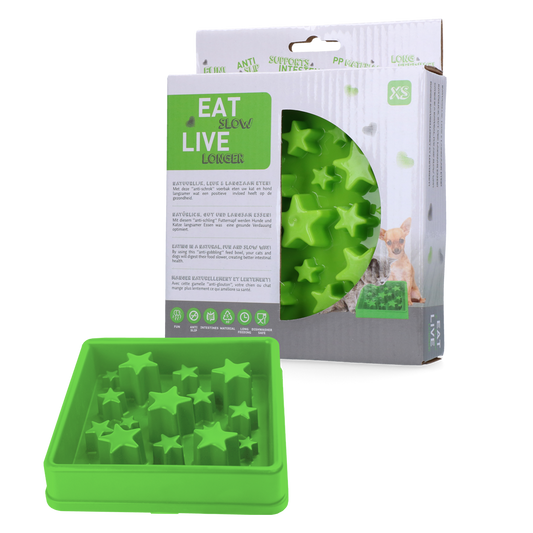 Eat Slow Live Longer Star Grün XS – Anti-Schlingnapf Für Langsame Fütterung