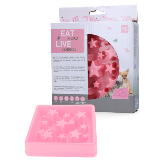 Eat Slow Live Longer Star Rosa XS – Anti-Schlingnapf Für Langsame Fütterung