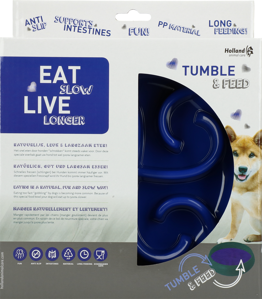 Eat Slow Live Longer Tumble Feeder Blau – Anti-Schlingnapf Für Langsame Fütterung