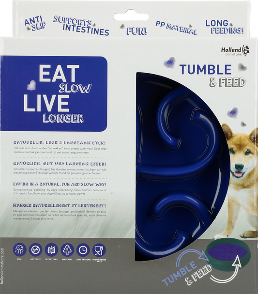 Eat Slow Live Longer Tumble Feeder Blau – Anti-Schlingnapf Für Langsame Fütterung