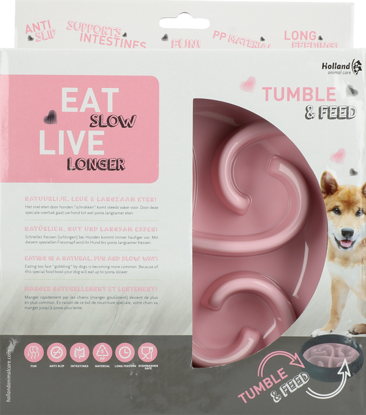 Eat Slow Live Longer Tumble Feeder Rosa – Anti-Schlingnapf Für Langsame Fütterung