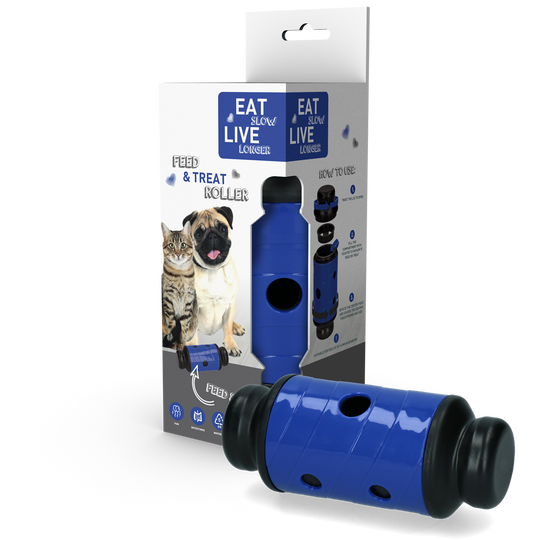 Eat Slow Live Longer Futter- und Leckerlisrolle Blau S – Spielend Fressen Verhindern
