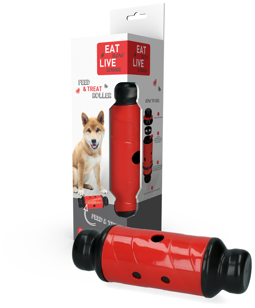Eat Slow Live Longer Feed & Treat Roller Rot L – Spielend Futter Langsam Genießen
