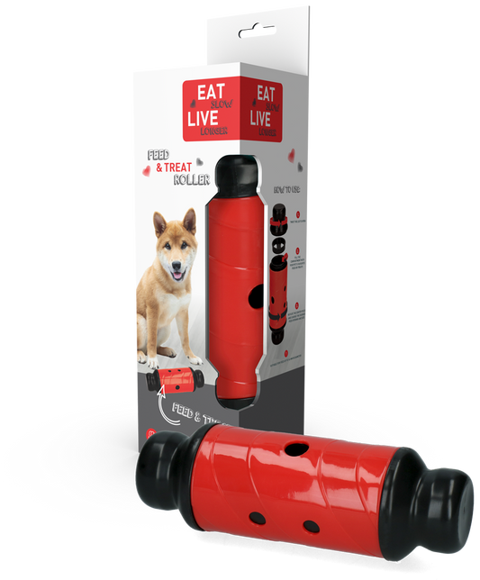 Eat Slow Live Longer Feed & Treat Roller Rot L – Spielend Futter Langsam Genießen
