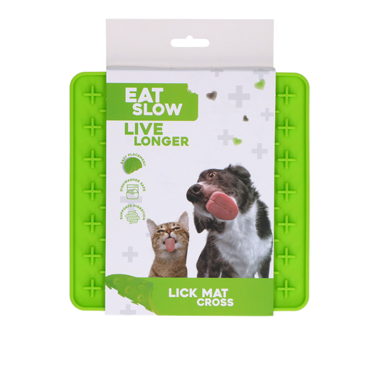 Eat Slow Live Longer Leckmatte Kreuz Grün – Fördert Langsame Futteraufnahme