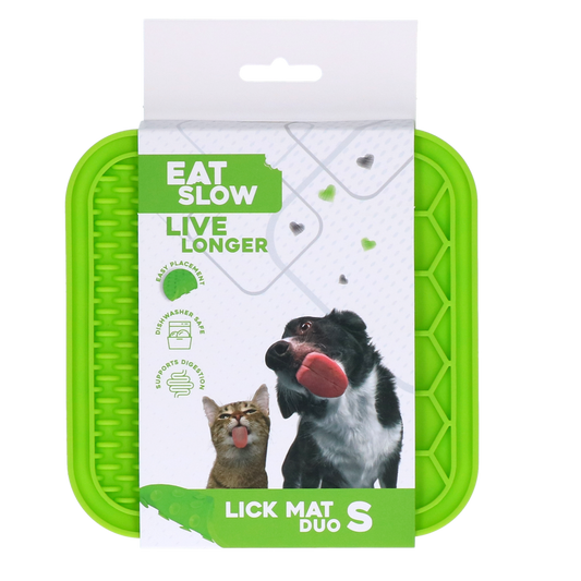Eat Slow Live Longer Lick Mat Duo S Grün – Fördert Langsame Ernährung und Spaß beim Lecken