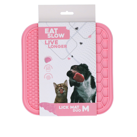 Eat Slow Live Longer Lick Mat Duo M Rosa – Fördert Langsame Ernährung und Mentalen Spaß
