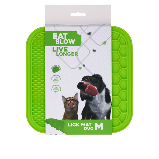 Eat Slow Live Longer Leckmatte Duo M Grün – Fördert Langsame Ernährung für Haustiere