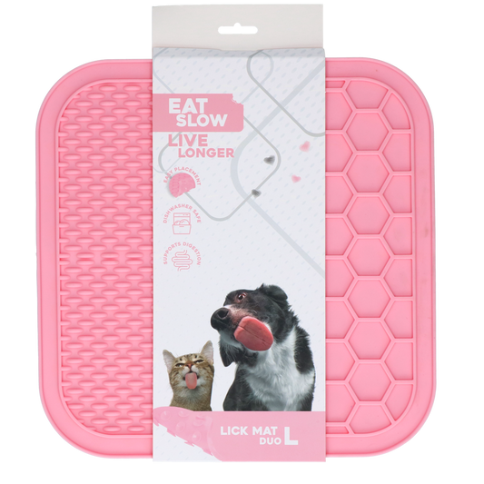 Eat Slow Live Longer Lick Mat Duo L Rosa – Fördert Langsame Futteraufnahme