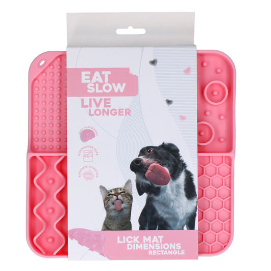 Eat Slow Live Longer Leckmatte Rosa – Fördert Langsame Fütterung und Beschäftigung