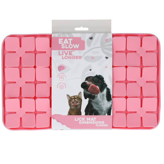 Eat Slow Live Longer Leckmatte Blumen Rosa – Fördert Langsame Fütterung Und Mentalen Spaß