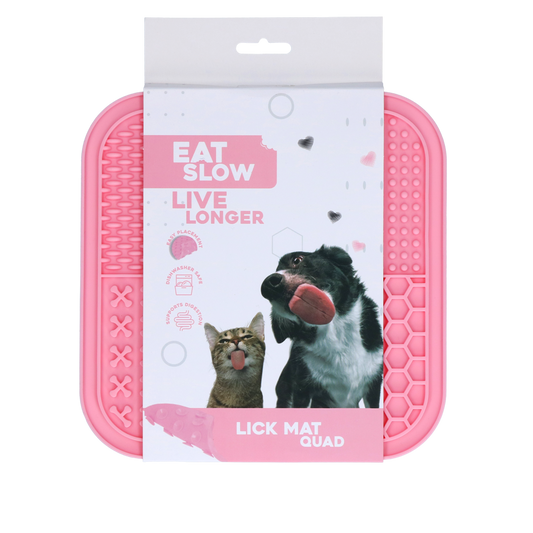 Eat Slow Live Longer Lick Mat Quad Rosa – Fördert Langsame Nahrungsaufnahme