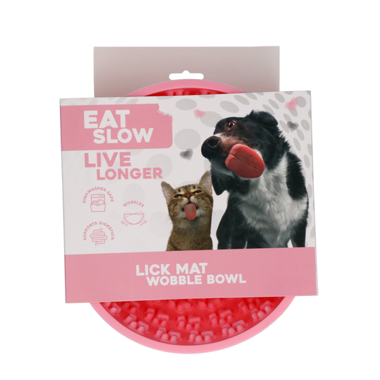 Eat Slow Live Longer Wackeliger Antischlingnapf Rosa – Fördert Langsame Fütterung und Unterhaltung