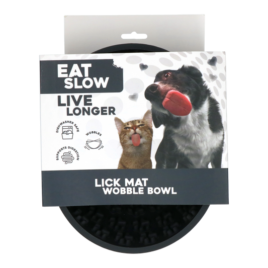 Eat Slow Live Longer Wackeliger Antischlingnapf Grau – Fördert Langsame Fütterung