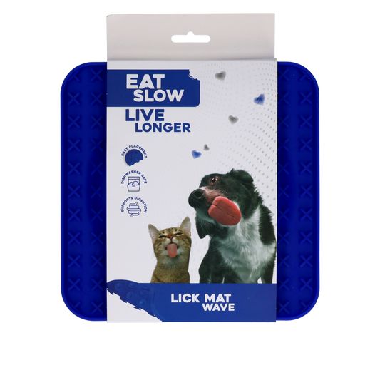 Eat Slow Live Longer Leckmatte Wave Blau – Fördert Langsame Mahlzeiten und Spaß