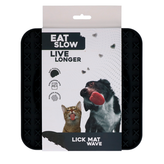 Eat Slow Live Longer Leckmatte Wave Grau – Fördert Langsame Fütterung