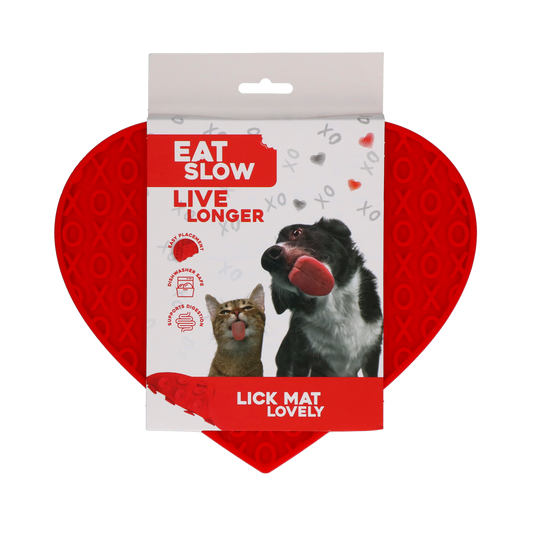 Eat Slow Live Longer Leckmatte Herz – Fördert Langsame Ernährung mit XO-Muster