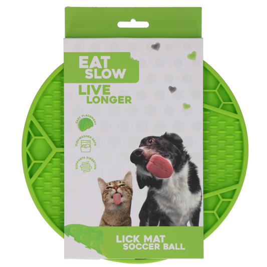 Eat Slow Live Longer Leckmatte Fußball Grün – Anspruchsvolles Lecken für Haustiere