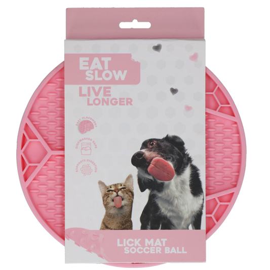 Eat Slow Live Longer Leckmatte Fußball Rosa – Anspruchsvolles Lecken Mit Saugnäpfen