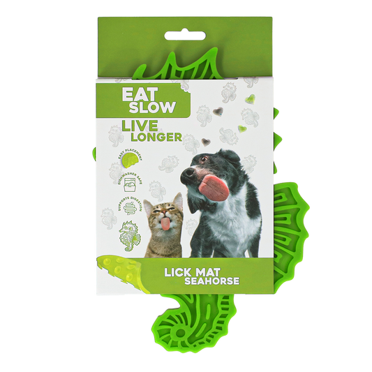 Eat Slow Live Longer Leckmatte Seepferdchen Grün – Fördert Langsame Fütterung