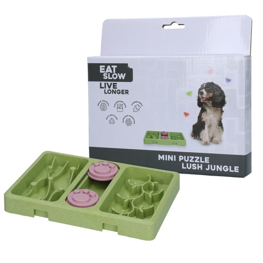 Eat Slow Live Longer Mini Puzzle Lush Jungle – Fördert Intelligenz Und Beschäftigung Für Hunde
