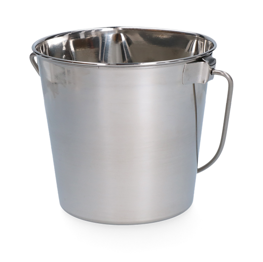 EdelstahlPro Edelstahleimer Mit Flachem Rand 1,89 l – Ideal Zum Wandaufhängen