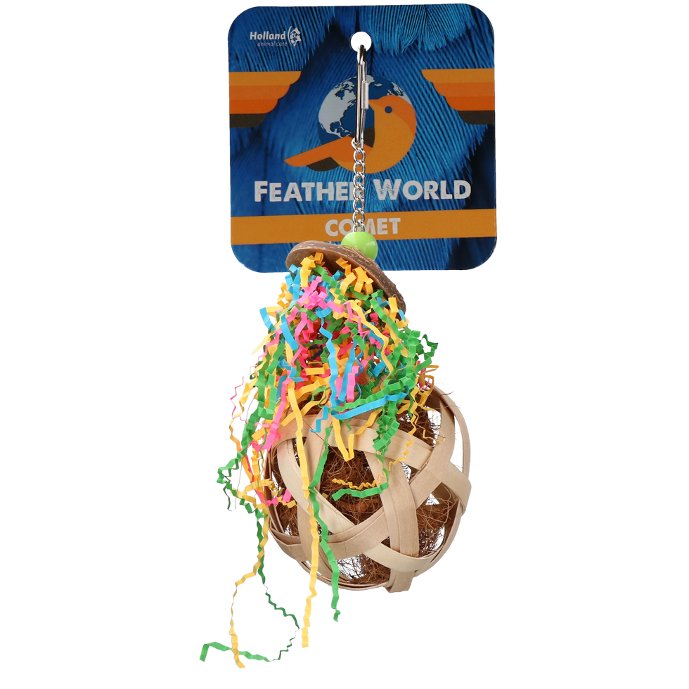 Feather World Comet – Lustiger Vogelspielzeug Anhänger für Stundenlangen Spielspaß