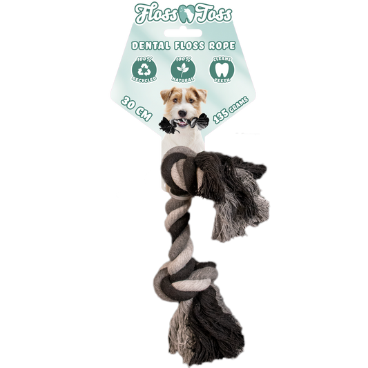 Floss Toss Dental Rope 2 Knot – 100 Prozent Natürliche Baumwolle Für Gesunde Zähne