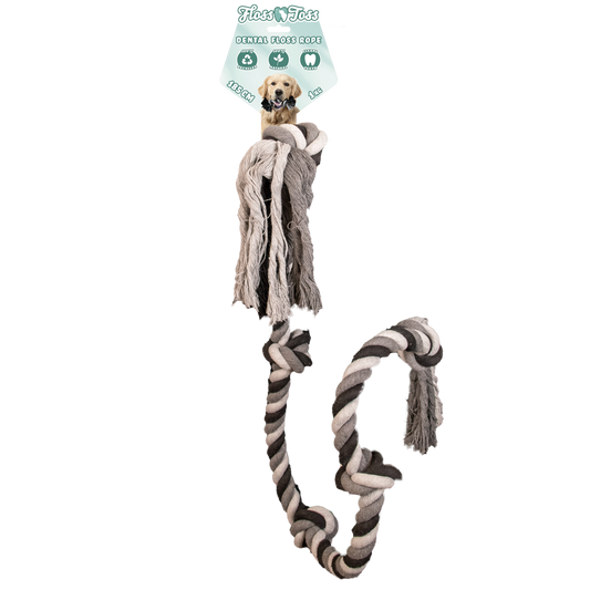 Floss Toss Dental Rope 5 Knot – Umweltfreundliches Apportierspielzeug für Gesunde Hundezähne