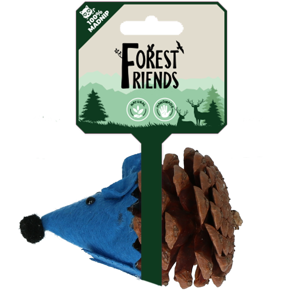 Forest Friends Maus Blau – Handgefertigt Aus Tannenzapfen Mit Katzenminze