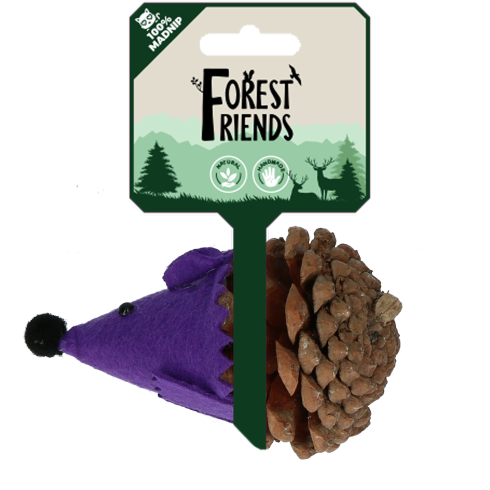 Forest Friends Maus Violett – Handgefertigt Mit Natürlichem Felz Und Katzenminze