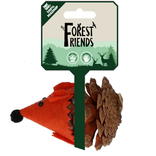Forest Friends Maus Orange – Handgefertigt Aus Echtem Tannenzapfen Mit Katzenminze