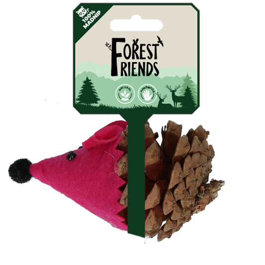 Forest Friends Maus Rose – Handgefertigt Aus Echtem Tannenzapfen Mit Katzenminze