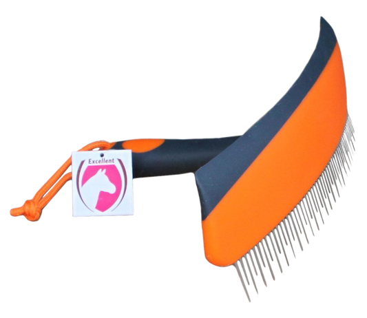 Fun Schweißmesser Orange Schwarz – Ergonomische 2 in 1 Bürste für Schweiß und Schmutz