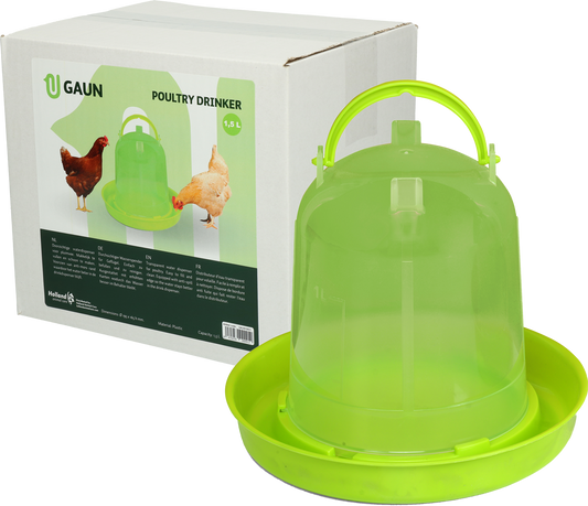 Gaun Geflügel Stülptränke Grün Lemon 1,5 l – Hochwertiger Wasserspender Mit Praktischem Handgriff