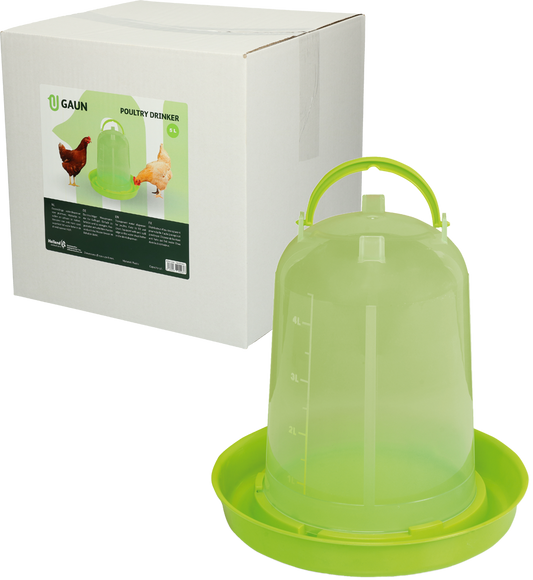 Gaun Geflügel Stülptränke Grün Lemon 5 l – Praktischer Wasserbehälter Mit Sichtfenster