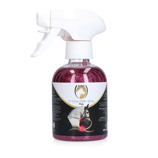 Excellent Horse Hi Gloss Glitzer Spray Pink 250 ml – Strahlender Glanz für Pferd und Pony