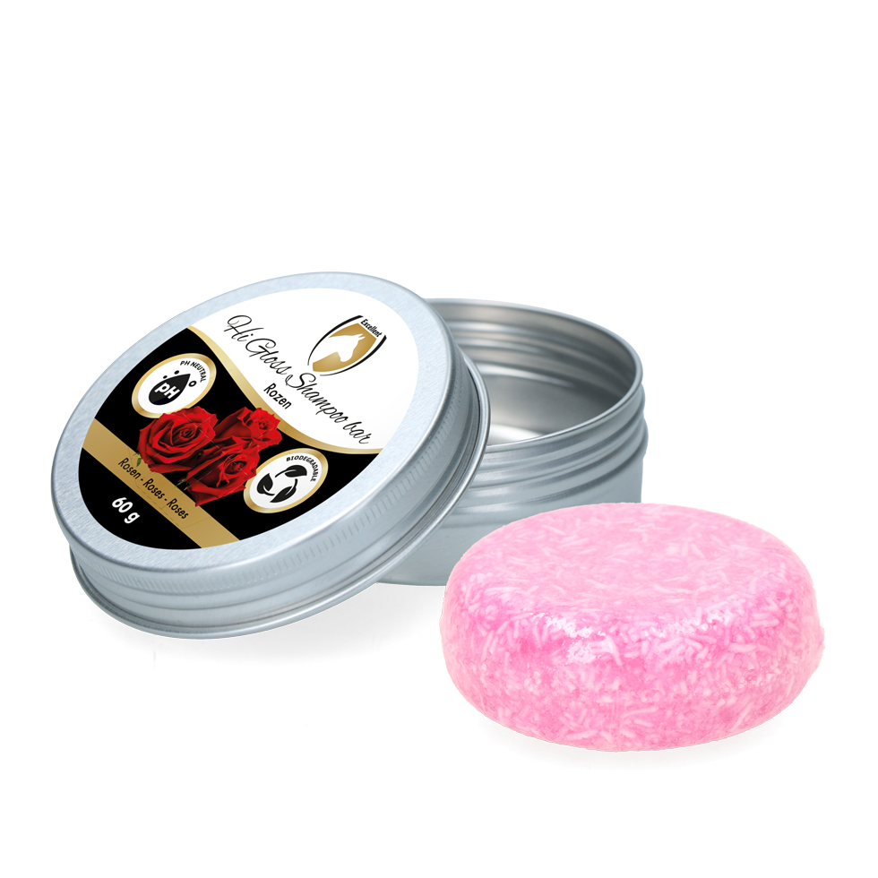 Excellent Horse Hi Gloss Shampoo Bar Rosen 60 g – Hochreinigend und Pflegend
